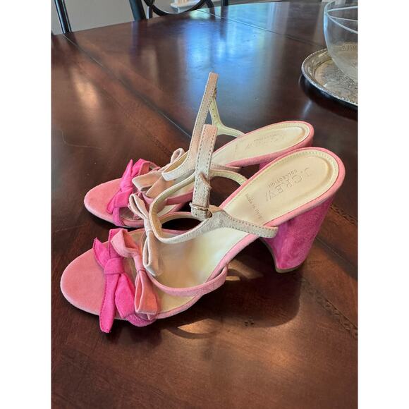 J.CREW Stella bows heels shoe Pink Size 8.5 Homecoming Dance Rush - Picture 3 of 8